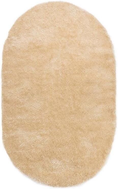 Tapeso Ovaal hoogpolig vloerkleed velvet Posh champagne 240x340 cm - Foto 2