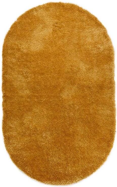 Tapeso Ovaal hoogpolig vloerkleed velvet Posh goud 280x380 cm - Foto 2