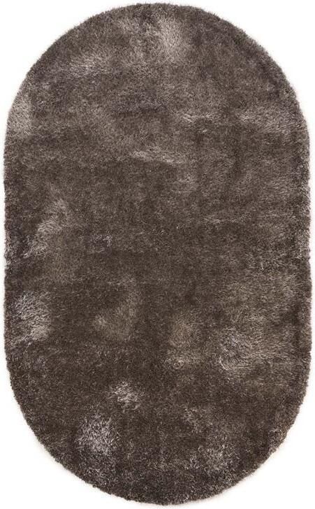 Tapeso Ovaal hoogpolig vloerkleed velvet Posh grijs 240x340 cm - Foto 2