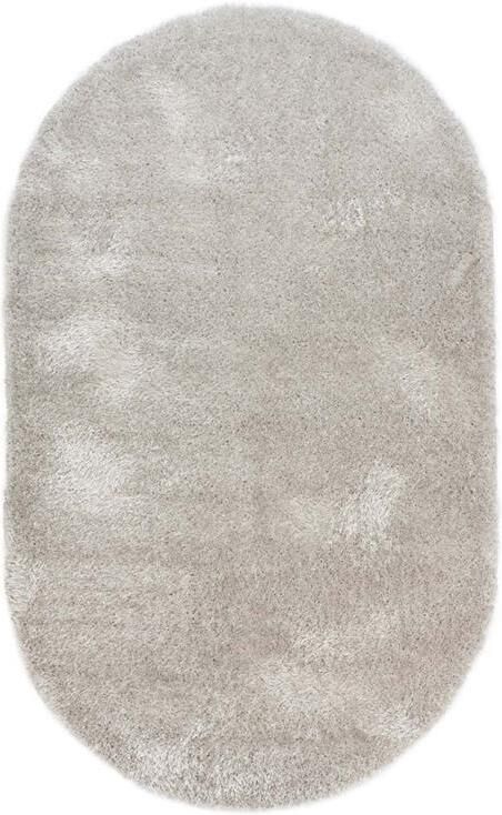 Tapeso Ovaal hoogpolig vloerkleed velvet Posh lichtzilver 280x380 cm - Foto 2
