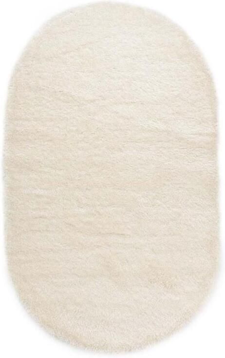 Tapeso Ovaal hoogpolig vloerkleed velvet Posh wit 240x340 cm - Foto 2