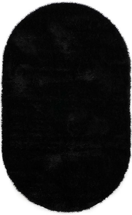 Tapeso Ovaal hoogpolig vloerkleed velvet Posh zwart 150x240 cm - Foto 2