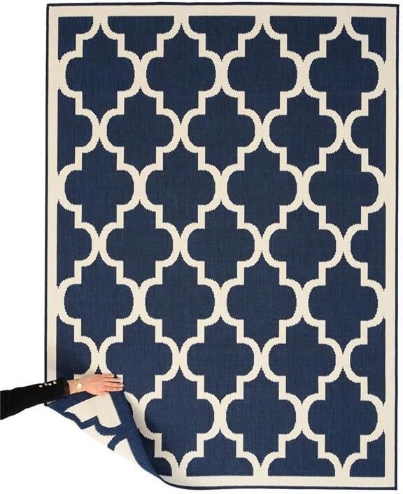 Tapeso Retro buitenkleed Flip Lucky donkerblauw 200x280 cm - Foto 2