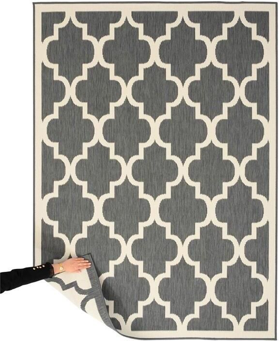 Tapeso Retro buitenkleed Flip Lucky grijs 200x280 cm - Foto 2