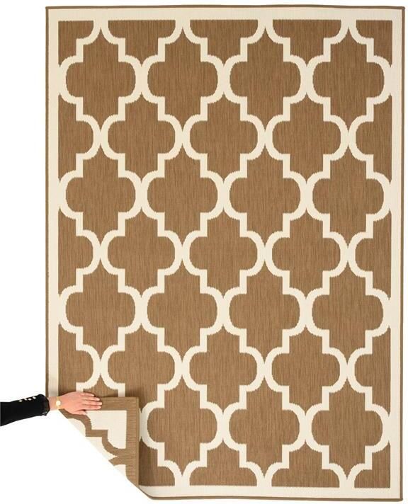 Tapeso Retro buitenkleed Flip Lucky lichtbruin 200x280 cm - Foto 2