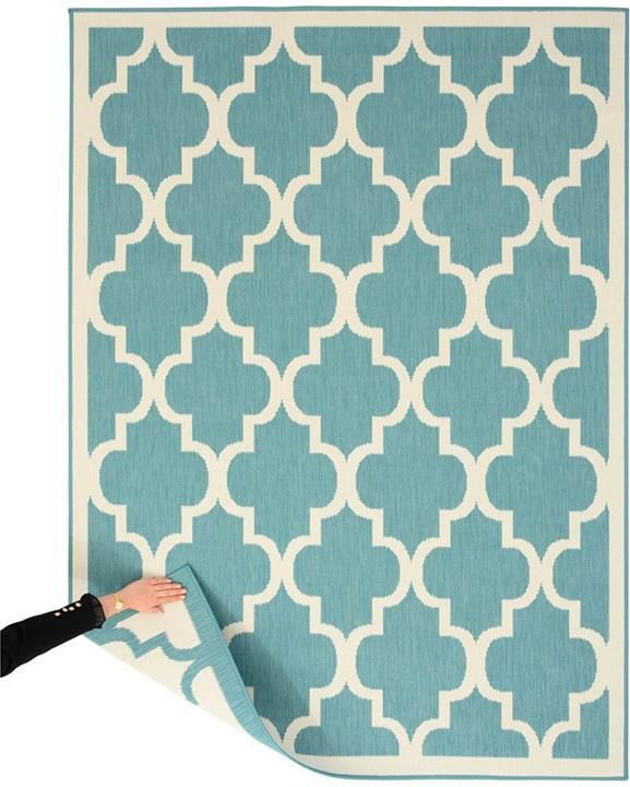 Tapeso Retro buitenkleed Flip Lucky turquoise 200x280 cm - Foto 2