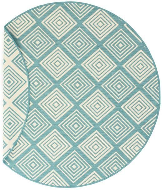 Tapeso Rond Buitenkleed ruit Flip Gem turquoise 160 cm rond - Foto 2
