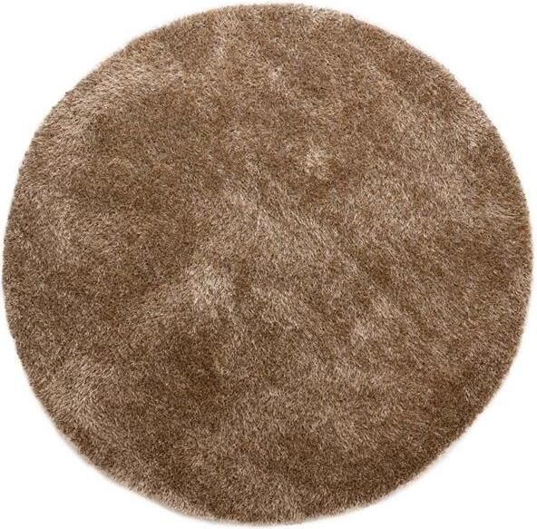 Tapeso Rond hoogpolig vloerkleed velvet Posh beige 80 cm rond - Foto 2