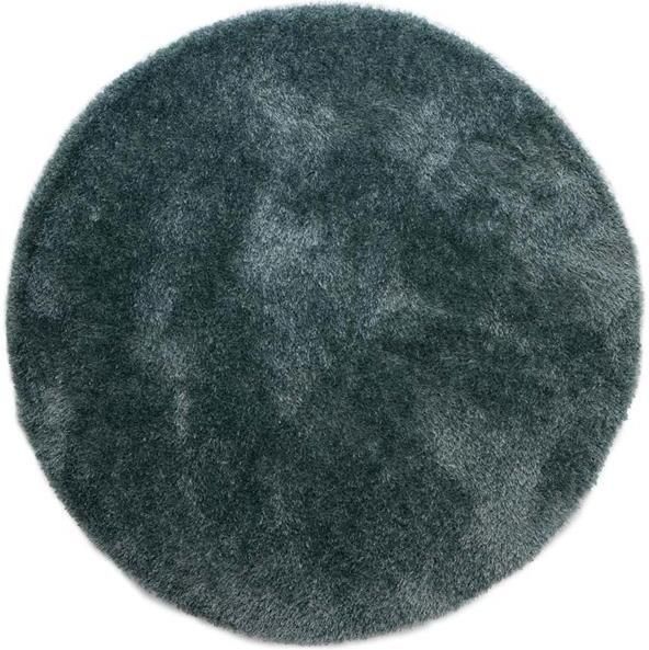 Tapeso Rond hoogpolig vloerkleed velvet Posh blauw 160 cm rond - Foto 2