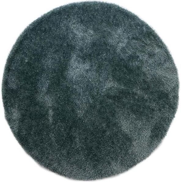 Tapeso Rond hoogpolig vloerkleed velvet Posh blauw 80 cm rond - Foto 2