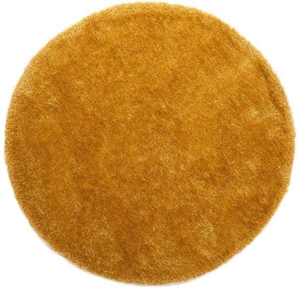Tapeso Rond hoogpolig vloerkleed velvet Posh goud 160 cm rond - Foto 2