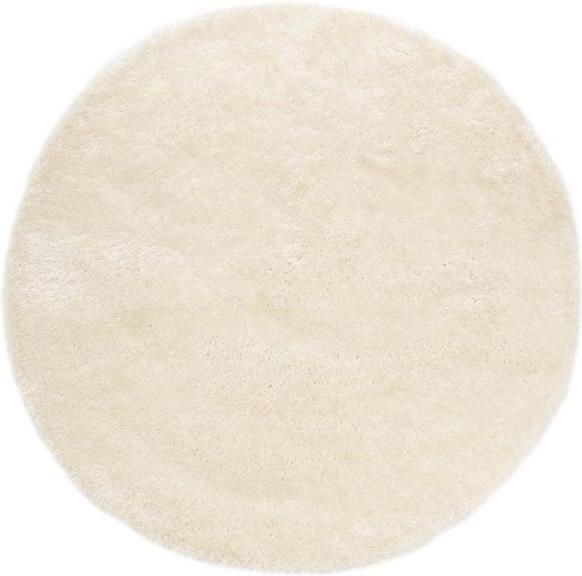 Tapeso Rond hoogpolig vloerkleed velvet Posh wit 160 cm rond - Foto 2