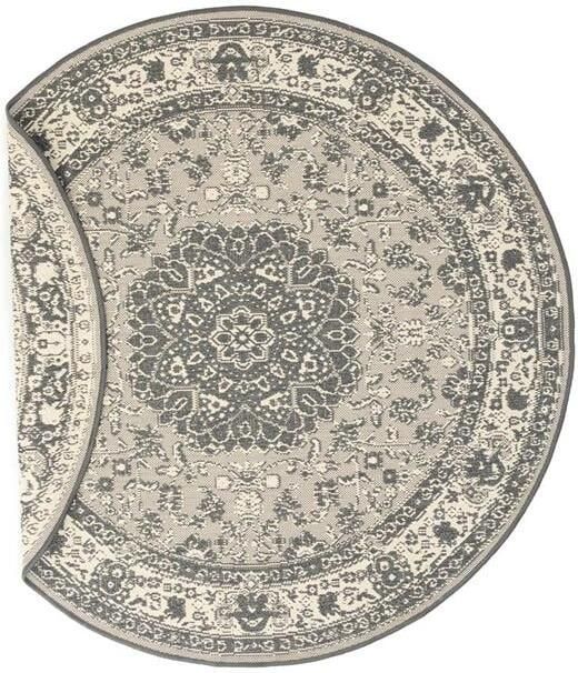 Tapeso Rond Vintage buitenkleed Flip Agnes grijs 200 cm rond - Foto 2