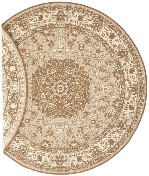 Tapeso Rond Vintage buitenkleed Flip Agnes lichtbruin 160 cm rond - Foto 2