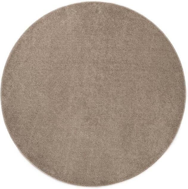 Tapeso Rond vloerkleed Fine beige 100 cm rond - Foto 2
