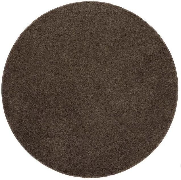 Tapeso Rond vloerkleed Fine mokka 100 cm rond - Foto 2