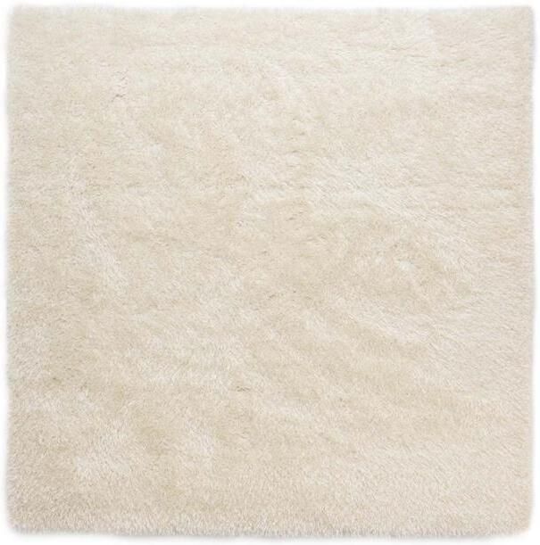 Tapeso Vierkant hoogpolig vloerkleed velvet Posh wit 140x140 cm - Foto 2