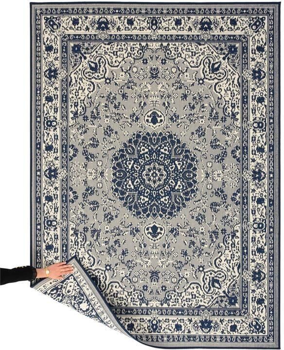 Tapeso Vintage buitenkleed Flip Agnes donkerblauw 200x280 cm - Foto 2