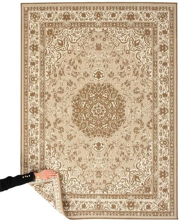 Tapeso Vintage buitenkleed Flip Agnes lichtbruin 200x280 cm - Foto 2