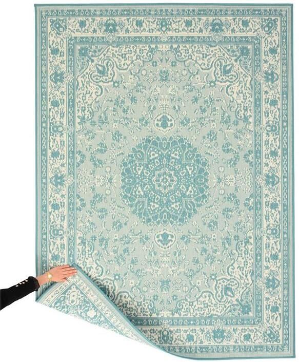 Tapeso Vintage buitenkleed Flip Agnes turquoise 200x280 cm - Foto 2