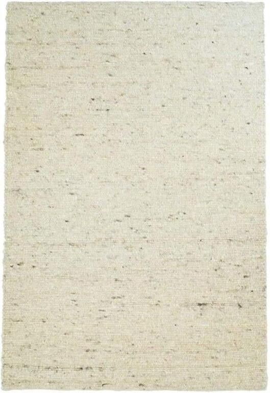 Tapeso Wollen vloerkleed handweef Veve beige crème 130x190 cm - Foto 2