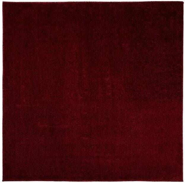 Tapeso Vierkant vloerkleed Fine rood 140x140 cm