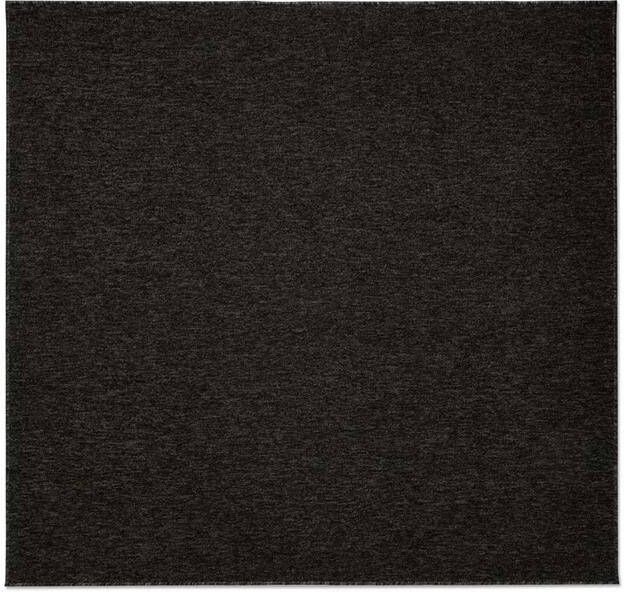Tapeso Vierkant vloerkleed Lush antraciet 160x160 cm - Foto 2