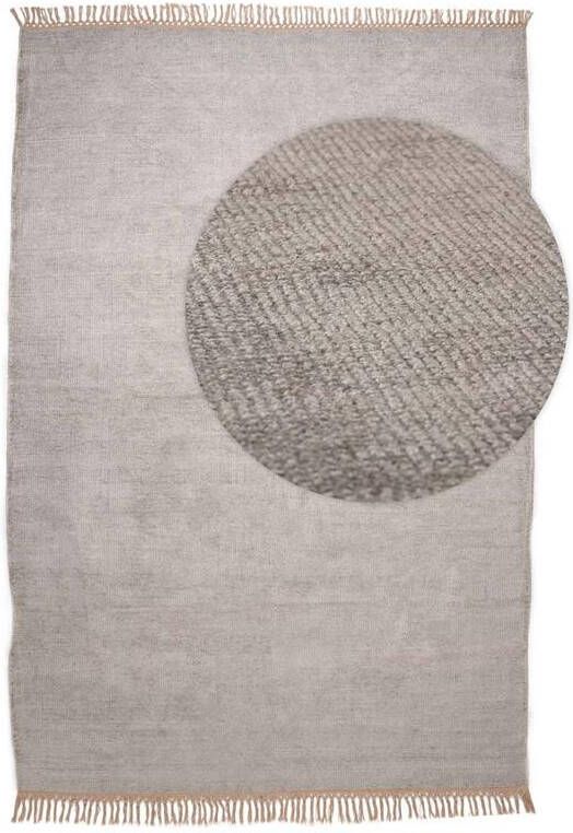 Tapeso Viscose vloerkleed Gem grijs 240x340 cm - Foto 2