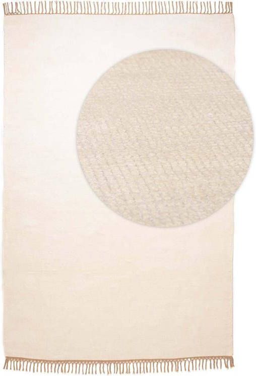 Tapeso Viscose vloerkleed Gem wit 200x300 cm - Foto 2