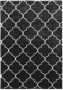 Tapeso Wasbaar vloerkleed Trellis zwart wit 140x200 cm - Thumbnail 2