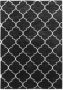 Tapeso Wasbaar vloerkleed Trellis zwart wit 160x230 cm - Thumbnail 2