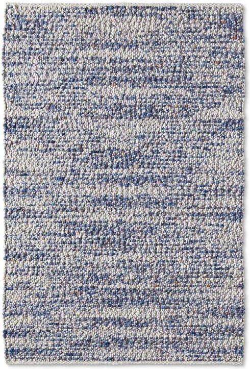 Tapeso Wollen vloerkleed Ursule blauw|crème 200x290 cm Blauw