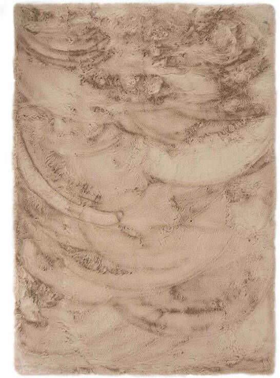 Tapeso Zacht hoogpolig vloerkleed Comfy plus taupe 200x290 cm - Foto 2