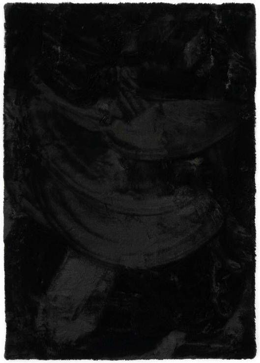Tapeso Zacht hoogpolig vloerkleed Comfy plus zwart 140x200 cm - Foto 2