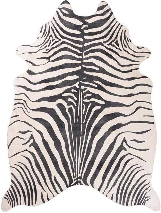 Tapeso Zebra vloerkleed Happy Zebra zwart|wit 105x150 cm