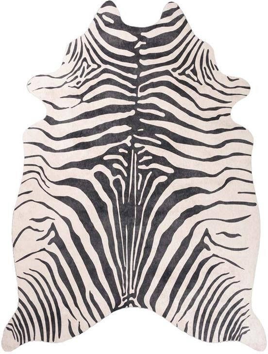 Tapeso Zebra vloerkleed Happy Zebra zwart|wit 135x190 cm