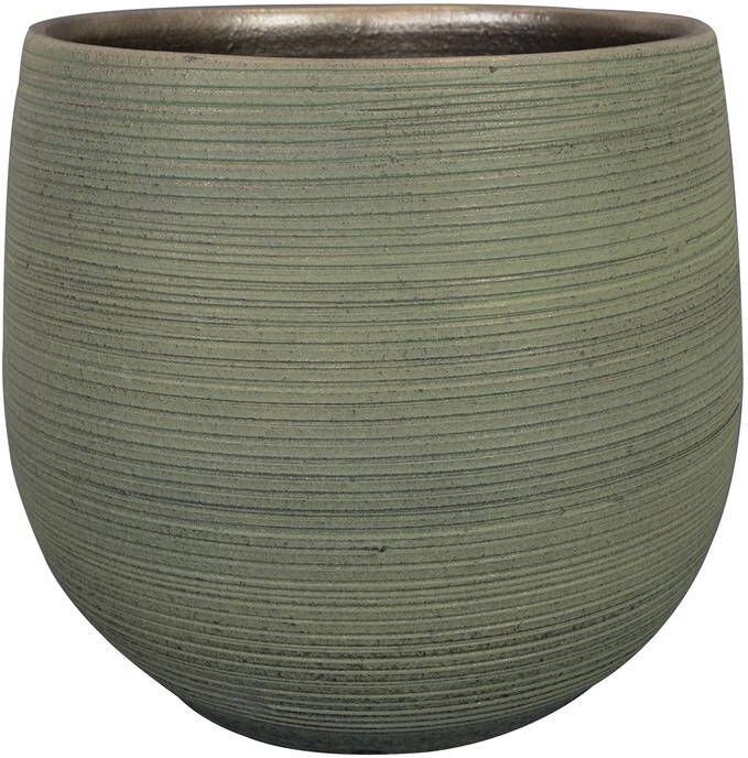 Ter Steege Plantenpot donkergroen stripes keramiek D36xH32 cm