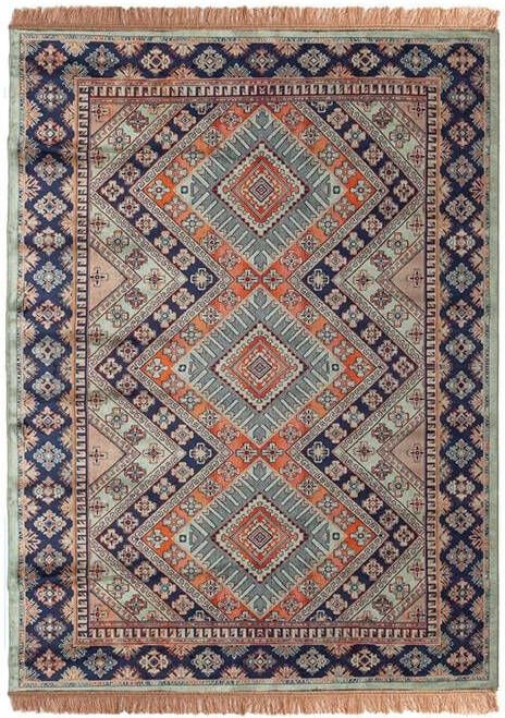 Tier Vintage Vloerkleed khepera Groen met franjes- Viscose 137 x 200 cm (S) - Foto 2