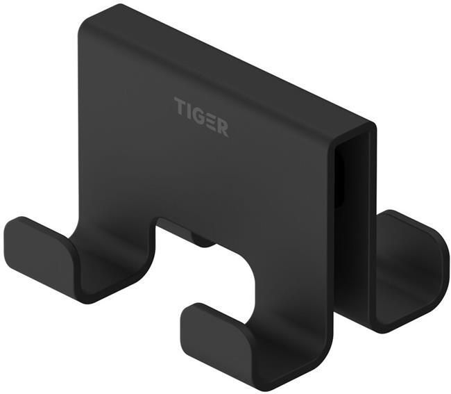 Tiger Caddy Handdoekhaak voor douchecabine 6-8 mm Dubbel Zwart