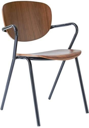 Tikamoon Ada Notenhouten en metalen stoel