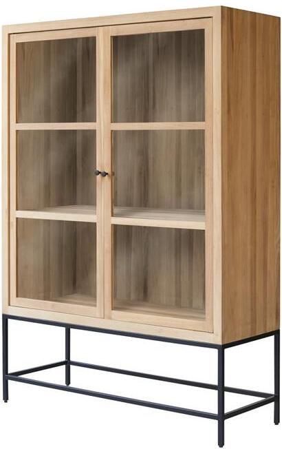 Tikamoon Babeth Hoge vitrinekast van massief teakhout