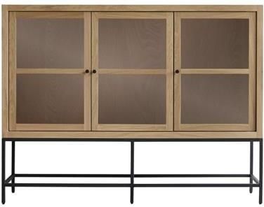 Tikamoon Babeth Lage vitrinekast van massief eikenhout