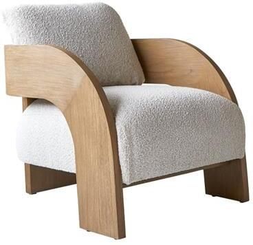 Tikamoon Boti Fauteuil in massief mindihout en ecru stof