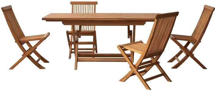 Tikamoon Capri Massief acaciahouten tuinset 4 stoelen