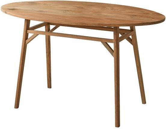 Tikamoon Elena Ovaal bureau van gerecycled massief teckhout