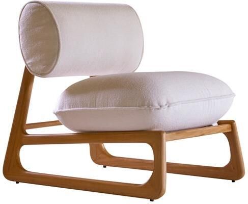 Tikamoon Fauteuil van massief teakhout en stof Julia