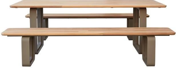 Tikamoon Harper Teakhouten en aluminium tuinset voor 6 personen