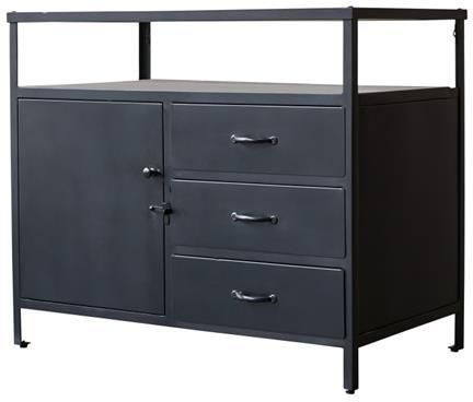 Tikamoon Industriel Massief mangohouten en metalen badmeubel 95 cm