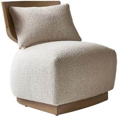 Tikamoon June Fauteuil in massief mindihout en ecru stof