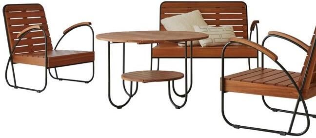 Tikamoon Key Wood Vierzits massief acacia loungeset